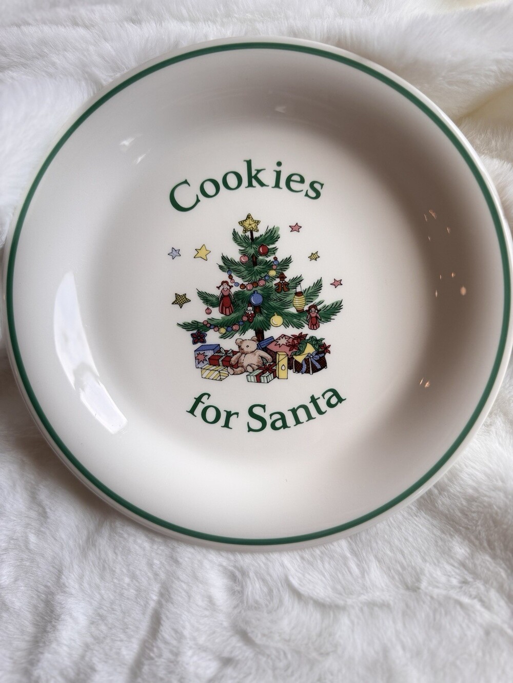 Vintage Nikko Ceramic Cookies for Santa Christmas Plate Japan Dishwasher Safe